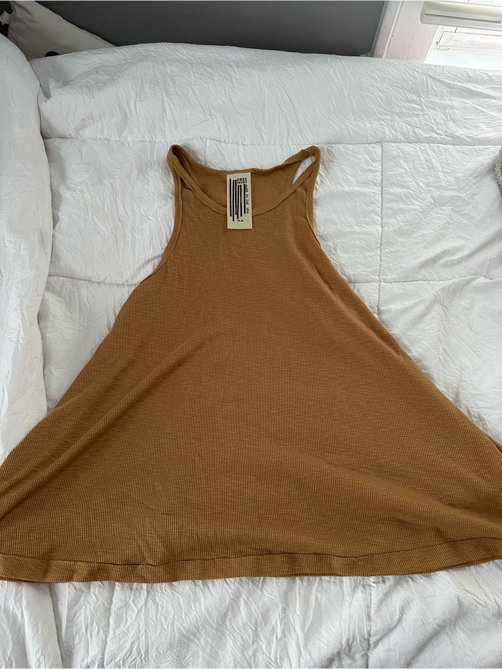Free People Ribbed Racerback Tank - Mustard